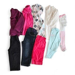 Toddler Girl Clothing Bundle 18-24M Mixed Brands 9 Pieces